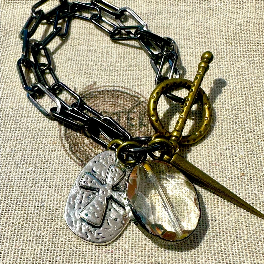 Chunky Chain Bracelet with Charms